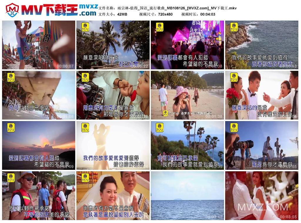 雨宗林-值得_国语_流行歌曲_MB108126